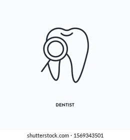 Dentist outline icon. Simple linear element illustration. Isolated line Dentist icon on white background. Thin stroke sign can be used for web, mobile and UI.