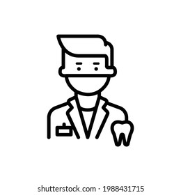 Dentist Outline Icon Vector Illustration