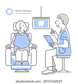 dentista e paciente, idoso