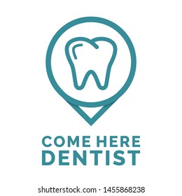 dentist and pin logo, icon and template
