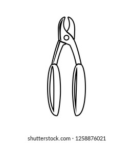 dentist pliers icon. Element of cyber security for mobile concept and web apps icon. Thin line icon for website design and development, app development