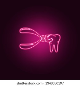 dentist pliers icon. Elements of Dental in neon style icons. Simple icon for websites, web design, mobile app, info graphics