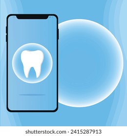 Dentist profession web banner or landing page with teeth icon. White healthy tooth. Dental banner or background. Vector illustration

