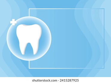 Banner web de profesión de dentista o página de aterrizaje con icono de dientes. Diente blanco saludable. Banner dental o fondo. Ilustración del vector

