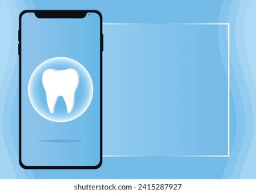 Dentist profession web banner or landing page with teeth icon. White healthy tooth. Dental banner or background. Vector illustration


