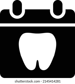 Dentist reception day icon. Schedule an dentist appointment icon. Calendar page with tooth icon vector, linear sign. Dentist, appointment, calendar, doctor, reception