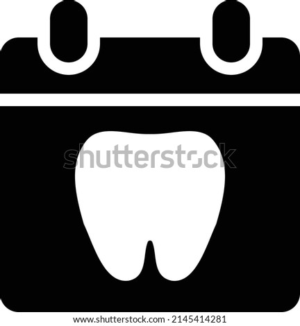 Dentist reception day icon. Schedule an dentist appointment icon. Calendar page with tooth icon vector, linear sign. Dentist, appointment, calendar, doctor, reception