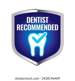 Insignia aprobada del logotipo del icono del vector recomendada por el dentista