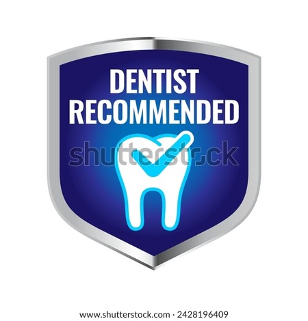 Dentist recommended approved vector icon logo badge
