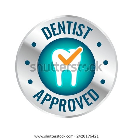 Dentist recommended approved vector icon logo badge