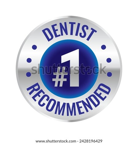 Dentist recommended approved vector icon logo badge