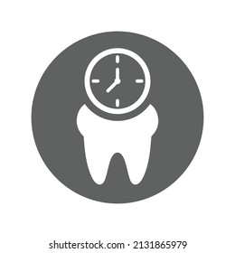 Icono de programación de dentistas. Ilustración vectorial gris.