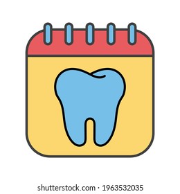 Dentist schedule vector icon color editable