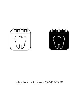 Dentist schedule vector icon color editable