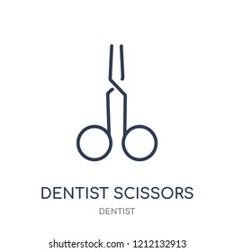 dentist Scissors icon. dentist Scissors linear symbol design from Dentist collection. Simple outline element vector illustration on white background.