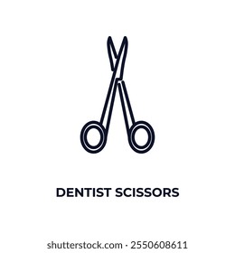 dentist scissors outline icon. Linear vector from dentist concept. Thin line dentist scissors icon isolated on white background
