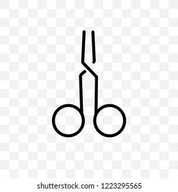 dentist Scissors vector linear icon isolated on transparent background, dentist Scissors transparency concept can be used for web and mobile