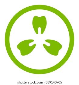 Dentist Service vector icon. Style is flat rounded symbol, eco green color, rounded angles, white background.
