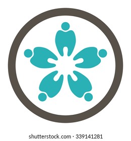 Dentist Service vector icon. Style is bicolor flat rounded symbol, grey and cyan colors, rounded angles, white background.