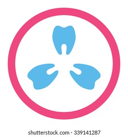 Dentist Service vector icon. Style is bicolor flat rounded symbol, pink and blue colors, rounded angles, white background.