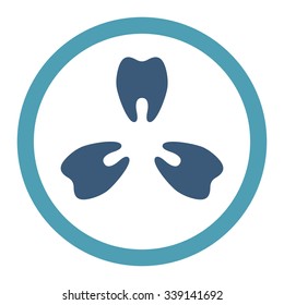 Dentist Service vector icon. Style is bicolor flat rounded symbol, cyan and blue colors, rounded angles, white background.