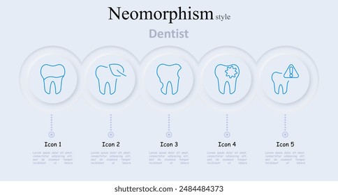 Dentist set icon. Tooth, elephant tusk, molar, cavity, warning. Dental care, oral health, dentistry, tooth care, hygiene, cavity prevention, treatment, orthodontics, dentist visit, healthcare