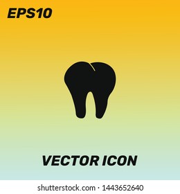 Dentist sign vector icon. Ui/Ux. Golden gradient background. Premium quality.