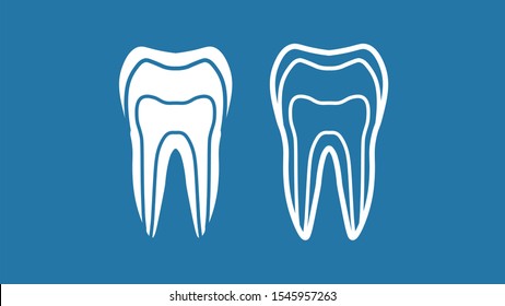For dentist from dentist. Simple illustration of tooth in dental work