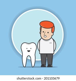Dentist with a smile - vector 