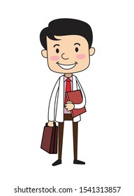 Dentist - Standing with File and Briefcase