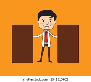 Dentist - Standing with Two Boards