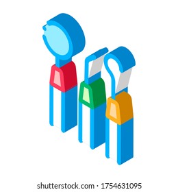 Dentist Stomatology Equipment Tool vector isometric sign. color isolated symbol illustration