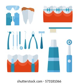 Dentist stomatology equipment vector illustration.
