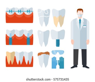 Dentist and stomatology equipment vector illustration.