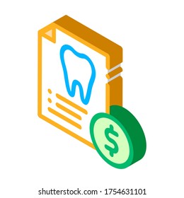 Dentist Stomatology List vector isometric sign. color isolated symbol illustration