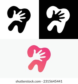 Dentist Teeth Hand Kids Abstract Logo