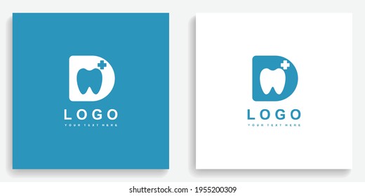 Dentist Teeth Letter D Logo. Modern logo icon symbol template vector design