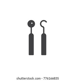 Dentist tool icon vector, filled flat sign, solid pictogram isolated on white. Dental equipment symbol, logo illustration.