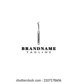 herramienta de dentista logotipo caricatura plantilla de diseño de icono negro ilustración de vector aislado