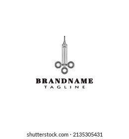 dentist tool logo cartoon icon design template black modern isolated vector illustration