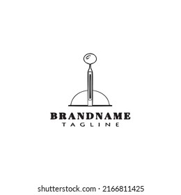 dentist tool logo cartoon icon design template black modern isolated vector illustration