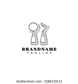 dentist tool logo cartoon icon design template black modern isolated vector illustration