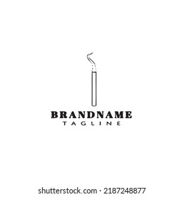herramienta de dentista logotipo caricatura plantilla de diseño de icono negro ilustración de vector aislado