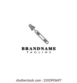 dentist tool logo cartoon icon design template black modern isolated vector illustration