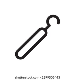 Zahnstool, Vektorsymbol. Zahnstangeninstrument flach Zeichen Design. Symbol für Zahnärzte Piktogramm. UX-UI-Symbol