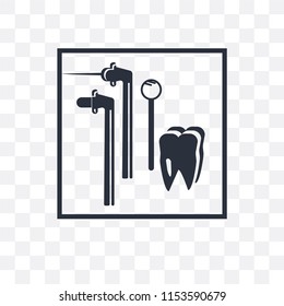 Dentist tool vector icon isolated on transparent background, Dentist tool logo concept