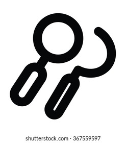 Dentist Tools Bold Line Vector Icon