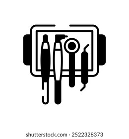 Herramientas Dentistas Glyph Icon, Ilustración vectorial