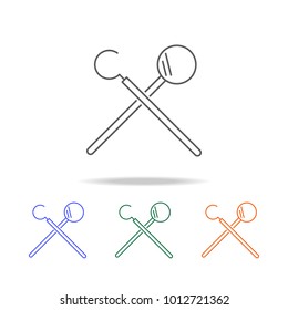 Dentist Tools icon. Dental Element multi colored icons for mobile concept and web apps. Thin line icon for website design and development, app development. Premium icon on white background