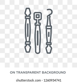 Dentist tools icon. Trendy flat vector Dentist tools icon on transparent background from Dentist collection. High quality filled Dentist tools symbol use for web and mobile